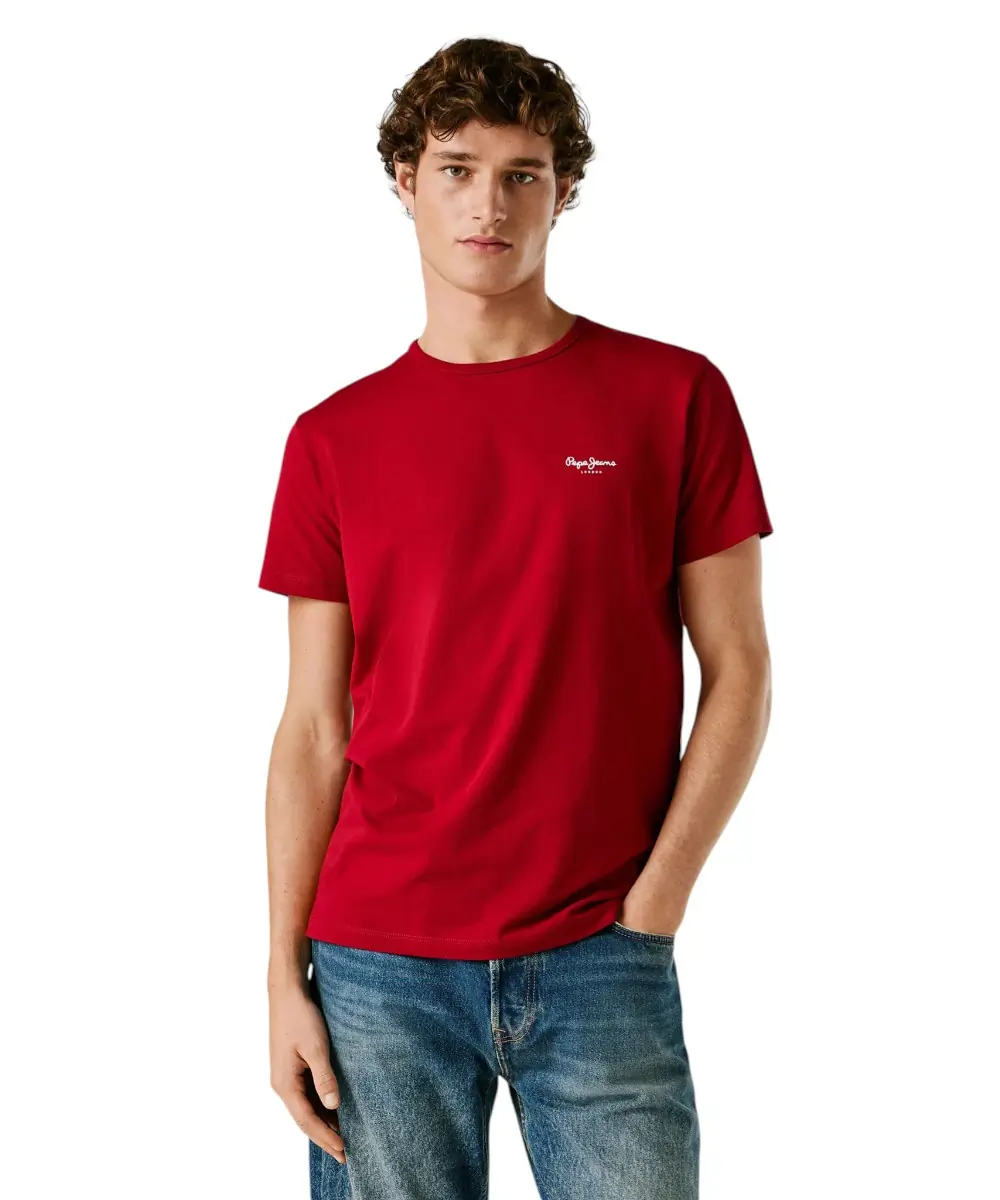 Pepe Jeans - Ανδρικό T-shirt Original Basic PM5010180-287 Μπορντό