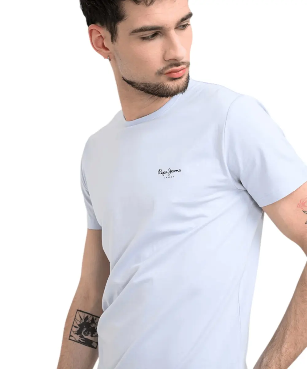 Pepe Jeans - Ανδρικό T-shirt Original Basic PM5010180-504 Μπλε Του Πάγου