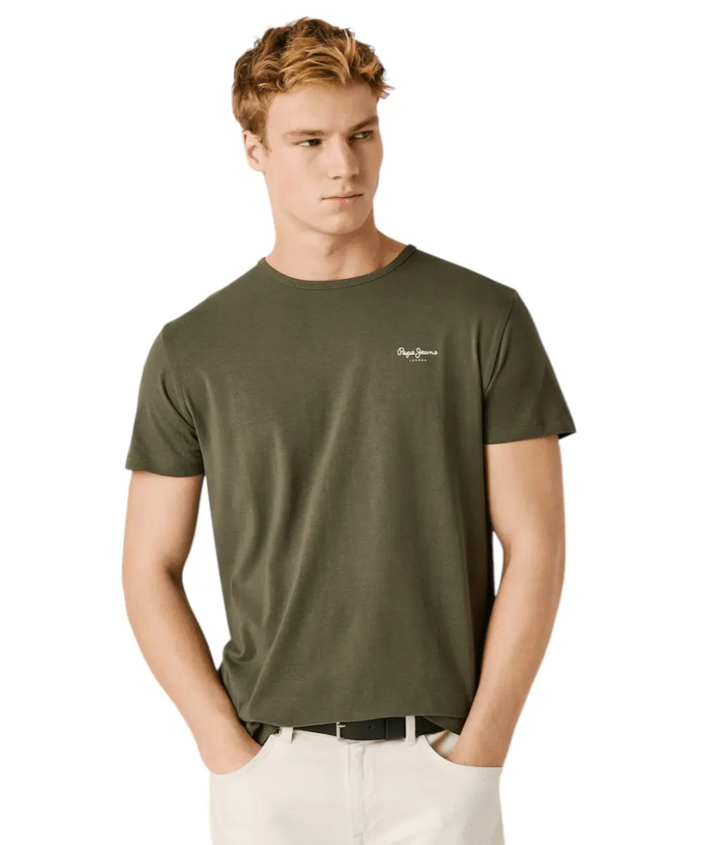 Pepe Jeans - Ανδρικό T-shirt Original Basic PM5010180-728 Χακί
