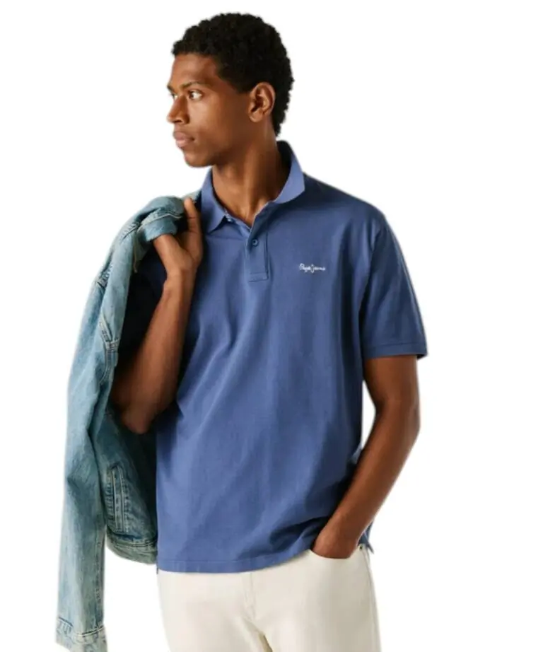 Pepe Jeans - Ανδρικό T-shirt Polo Oscar PM5400087-576 Μπλε Ραφ