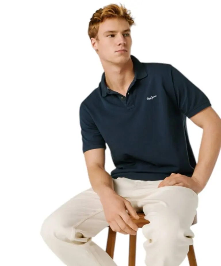 Pepe Jeans - Ανδρικό T-shirt Polo Oscar PM5400087-594 Μπλε Σκούρο