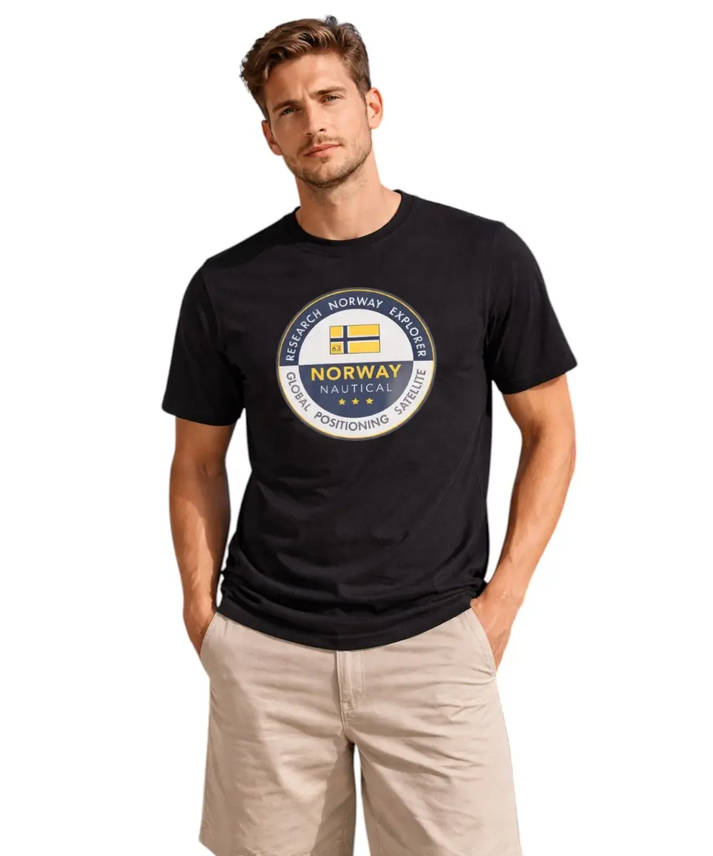 Scuola Nautica Italiana - Ανδρικό T-shirt Κοντομάνικο 856029-BLACK Μαύρο