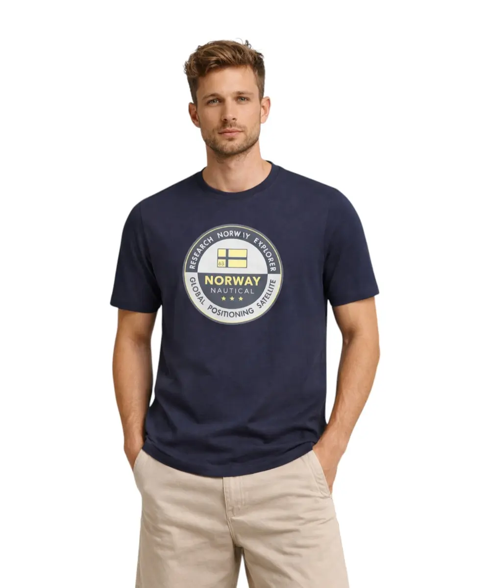 Scuola Nautica Italiana - Ανδρικό T-shirt Κοντομάνικο 856029-NAVY Μπλε Ναυτικό