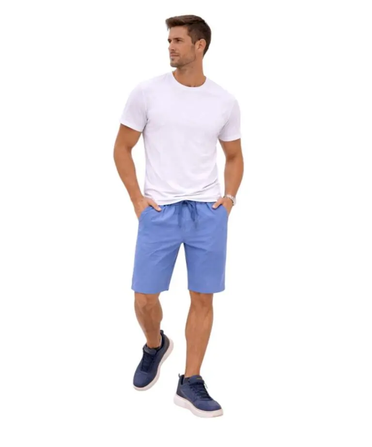Superga - Ανδρικό Παντελόνι Σορτς French Terry S263430-400 Γαλάζιο