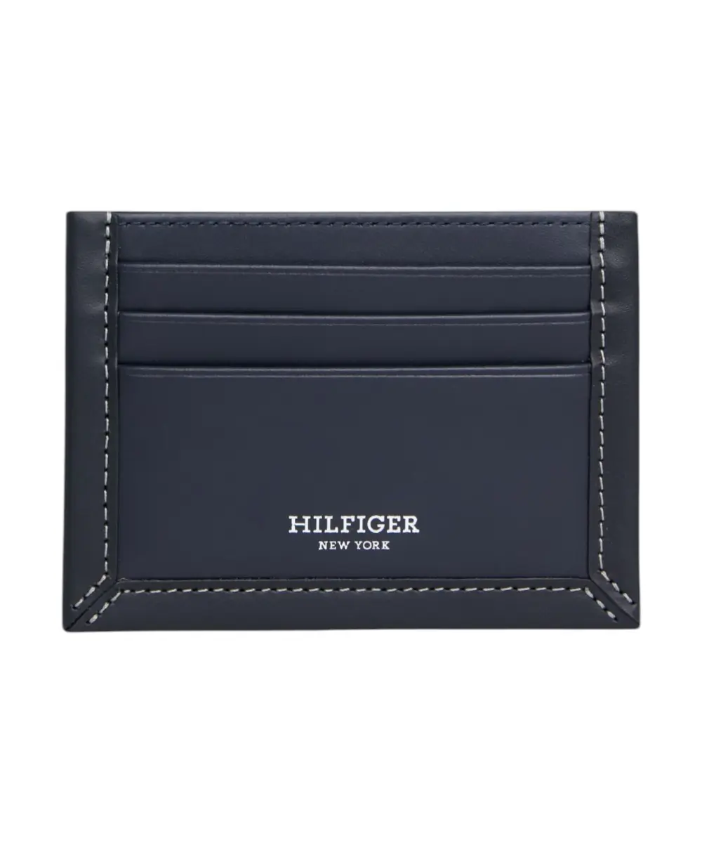 Tommy Hilfiger - Ανδρική θήκη καρτών Prep Classics Leather Card Holder AM0AM11870-DW6 Μπλε Σκούρο