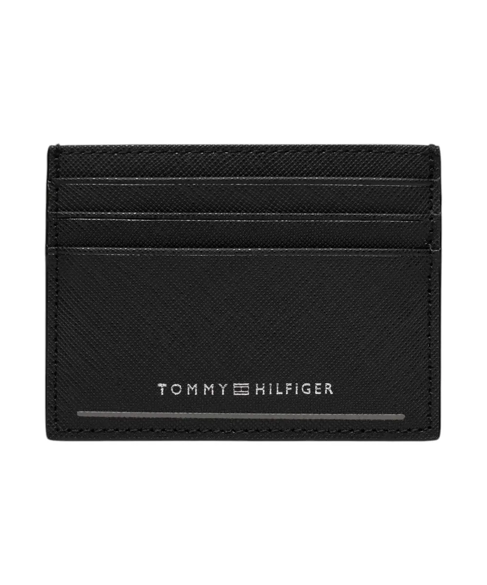 Tommy Hilfiger - Ανδρική θήκη καρτών Th Saffiano Cc Holder AM0AM11863-BDS Μαύρο