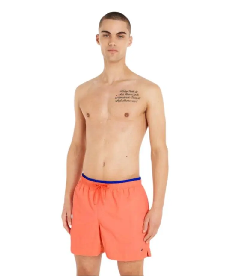 Tommy Hilfiger - Ανδρικό Μαγιό Σορτς Medium Drawstring UM0UM03083-TKL Πορτοκαλί