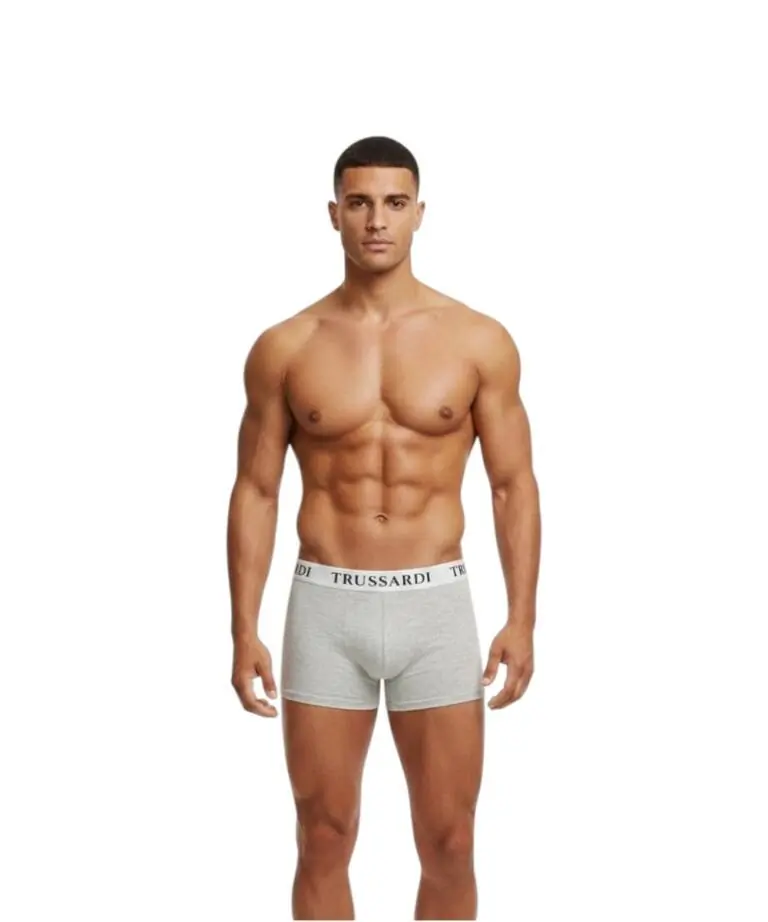 Trussardi Jeans– Ανδρικά Μποξεράκια 2Pack TRU2UTR01-16GREY Γκρι