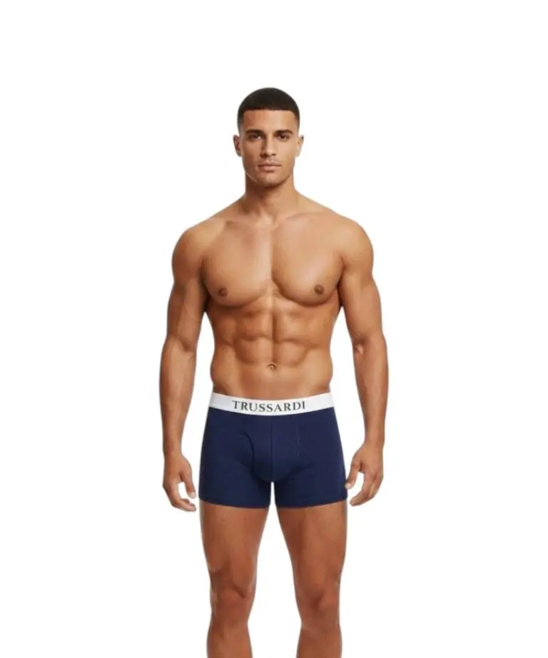 Trussardi Jeans– Ανδρικά Μποξεράκια 2Pack TRU2UTR01-17NAVY Μπλε