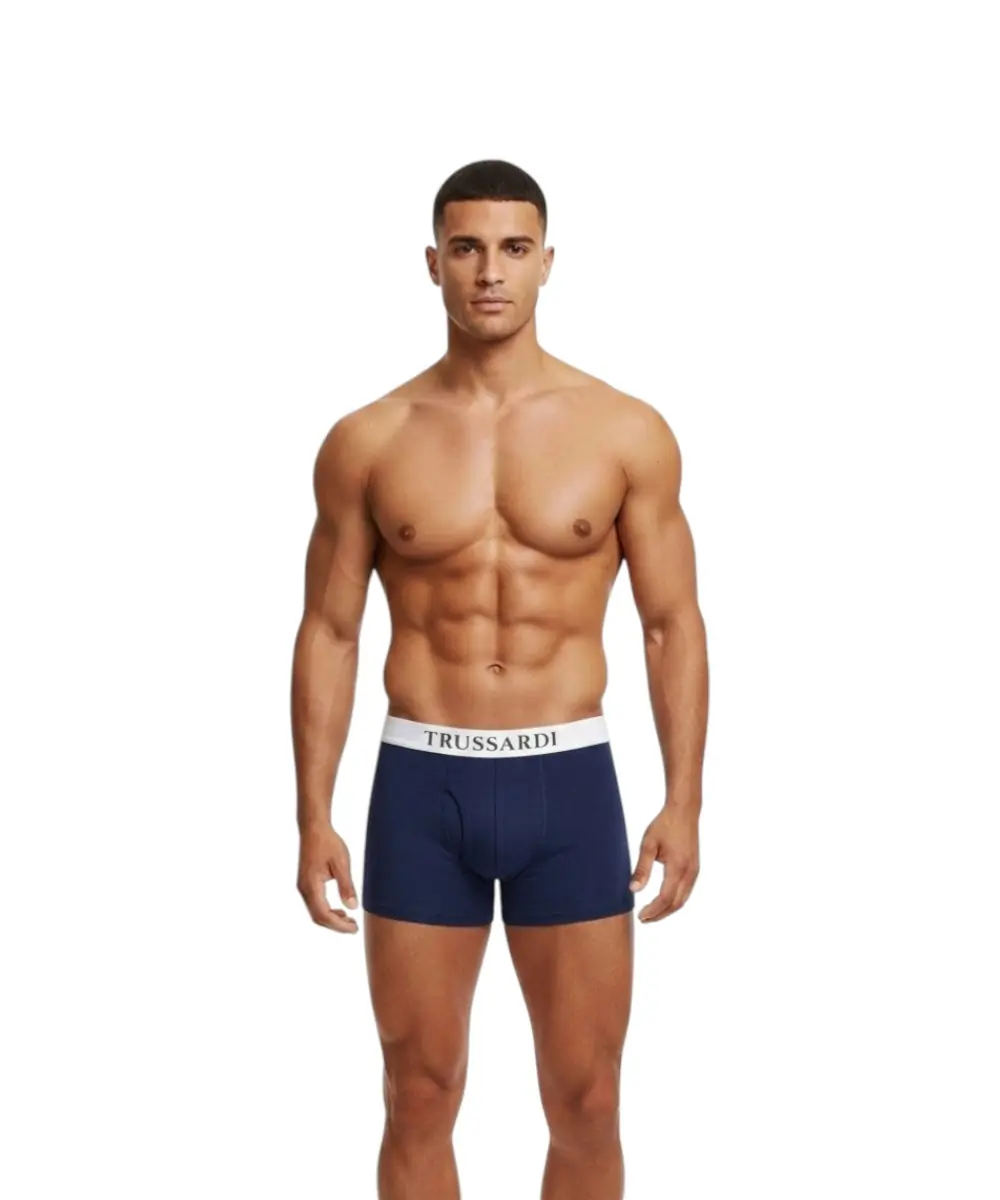 Trussardi Jeans– Ανδρικά Μποξεράκια 2Pack TRU2UTR01-17NAVY Μπλε