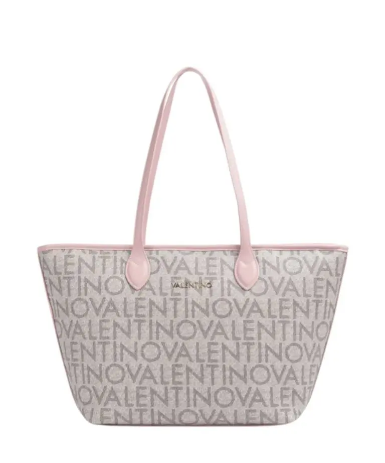 Valentino Bags - Γυναικεία Τσάντα Ώμου Logo Tote Bag VBSA1F02-F30 Μπεζ/Ροζ