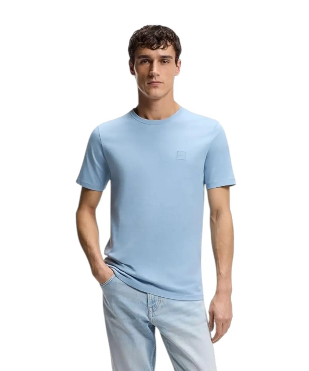 Hugo Boss - Ανδρικό T-shirt Orange San Jared-C Tales 50508584-458 Γαλάζιο