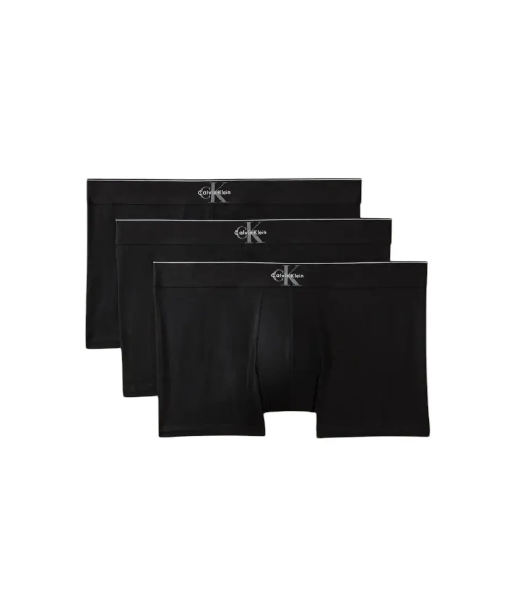 Calvin Klein - Ανδρικά Μποξεράκια 3Pack Graphic Monogram Cotton Stretch LV00NB4472-UB1 Μαύρο