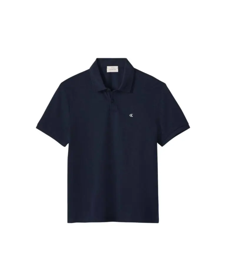 Calvin Klein - Ανδρική Μπλούζα Κοντομάνικη Polo Monogram Pique Plein Air Regular Fit LV040EM269-CEF Μπλε