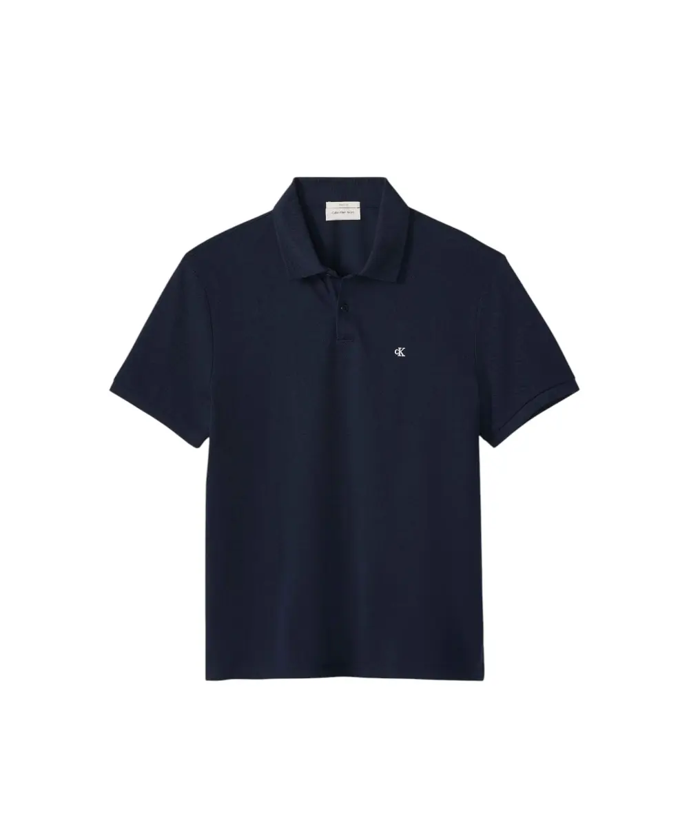 Calvin Klein - Ανδρική Μπλούζα Κοντομάνικη Polo Monogram Pique Plein Air Regular Fit LV040EM269-CEF Μπλε