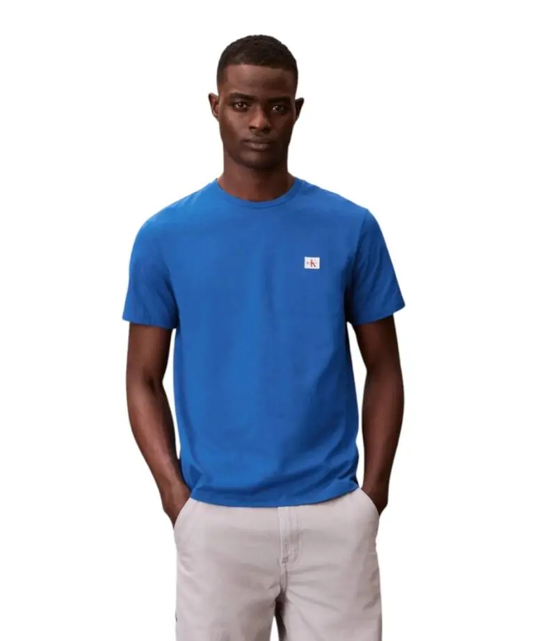 Calvin Klein - Ανδρικό T-shirt Cotton Badge Regular Fit LV04RC272G-2ZU Μπλε Ρουαγιάλ