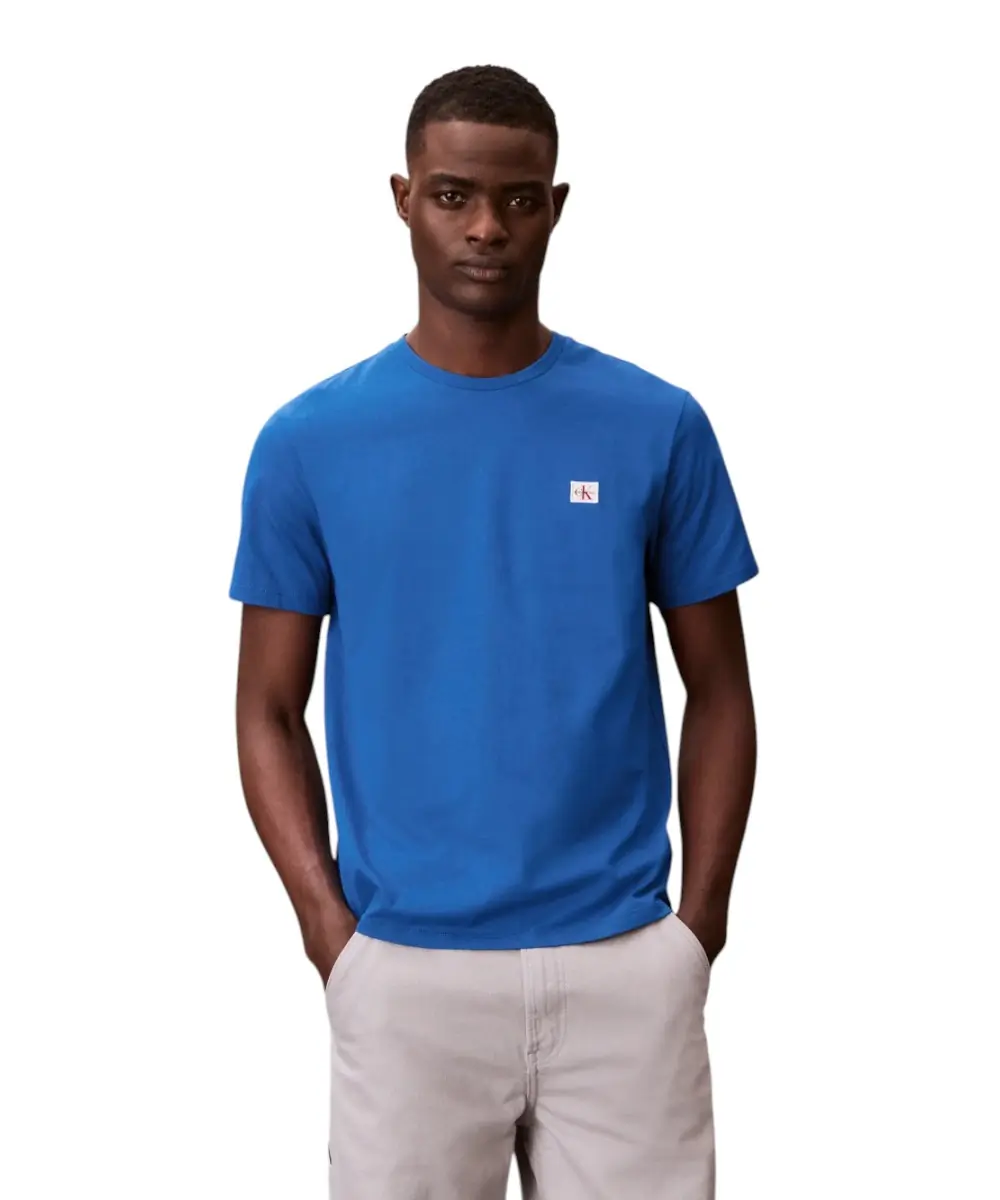 Calvin Klein - Ανδρικό T-shirt Cotton Badge Regular Fit LV04RC272G-2ZU Μπλε Ρουαγιάλ