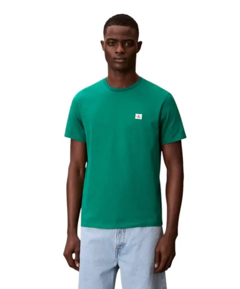 Calvin Klein - Ανδρικό T-shirt Cotton Badge Regular Fit LV04RC272G-L4G Πράσινο