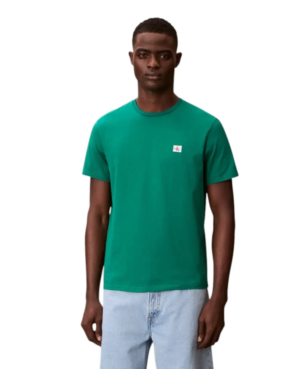 Calvin Klein - Ανδρικό T-shirt Cotton Badge Regular Fit LV04RC272G-L4G Πράσινο