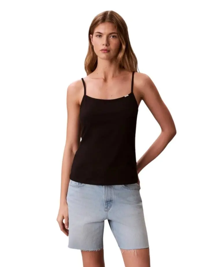 Calvin Klein - Γυναικείο Αμάνικο Crop Top Slim Fit LV047F259G-UB1 Μαύρο