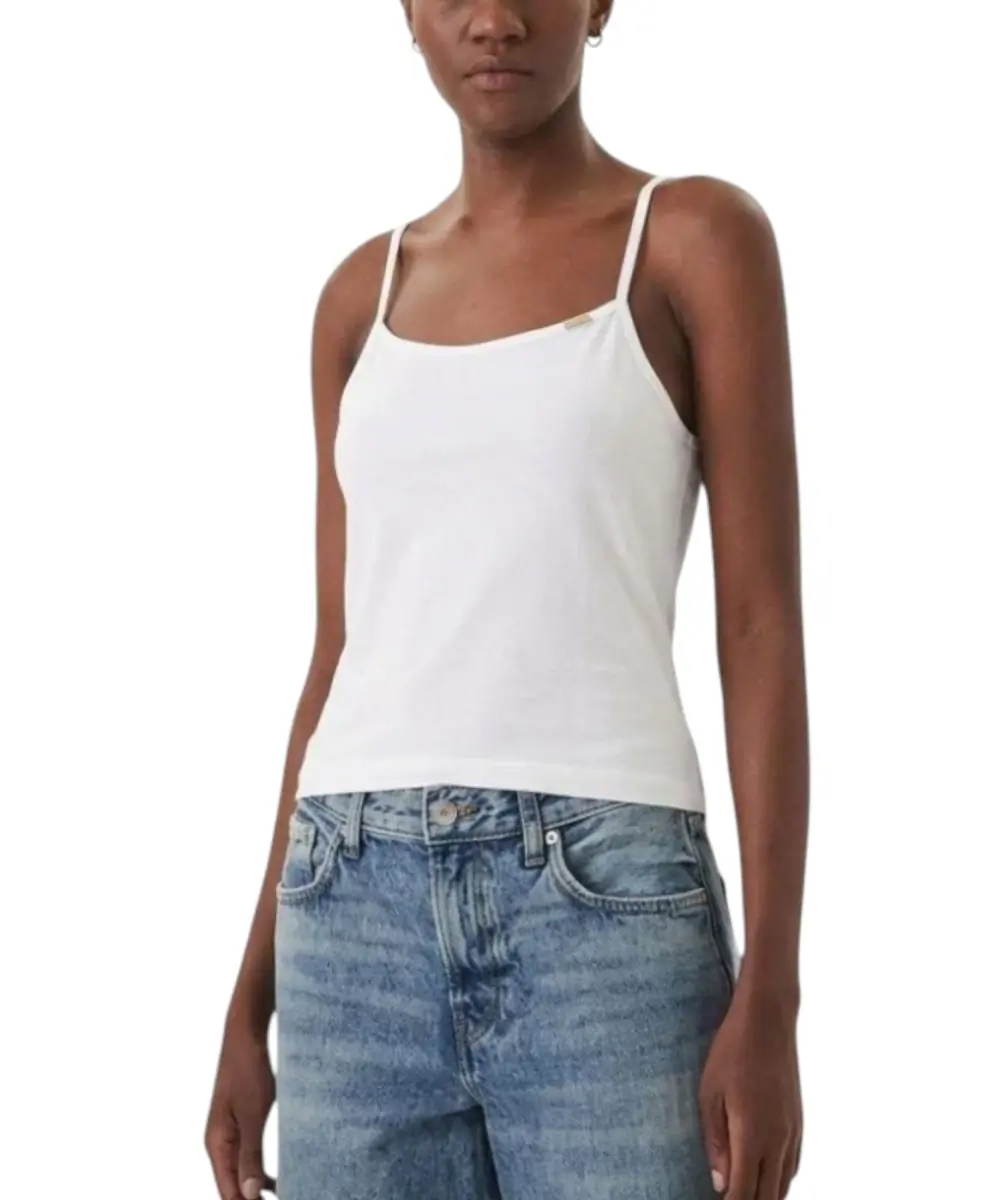 Calvin Klein - Γυναικείο Αμάνικο Crop Top Slim Fit LV047F259G-YAF Λευκό