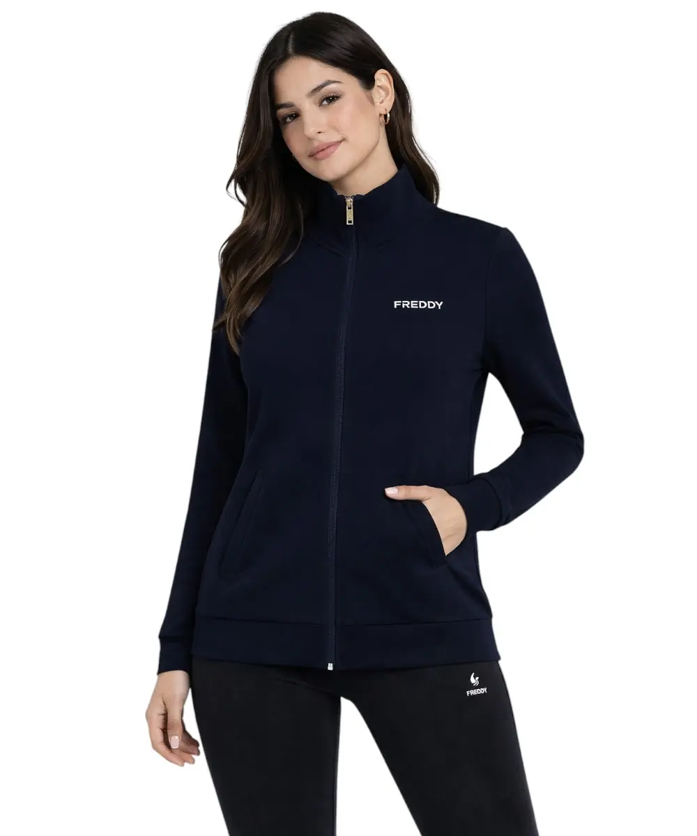 Freddy - Γυναικεία Ζακέτα Φούτερ Zip Turtleneck F25WCRS4-B109 Μπλε