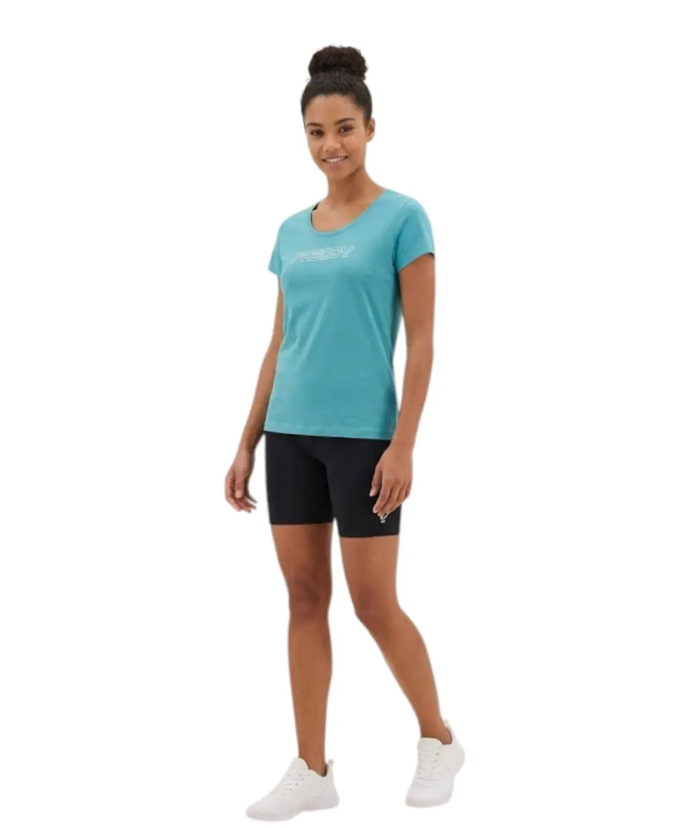 Freddy - Γυναικεία Μπλούζα T-Shirt Short-Sleeved S26WCYLT1-C69 Σιέλ