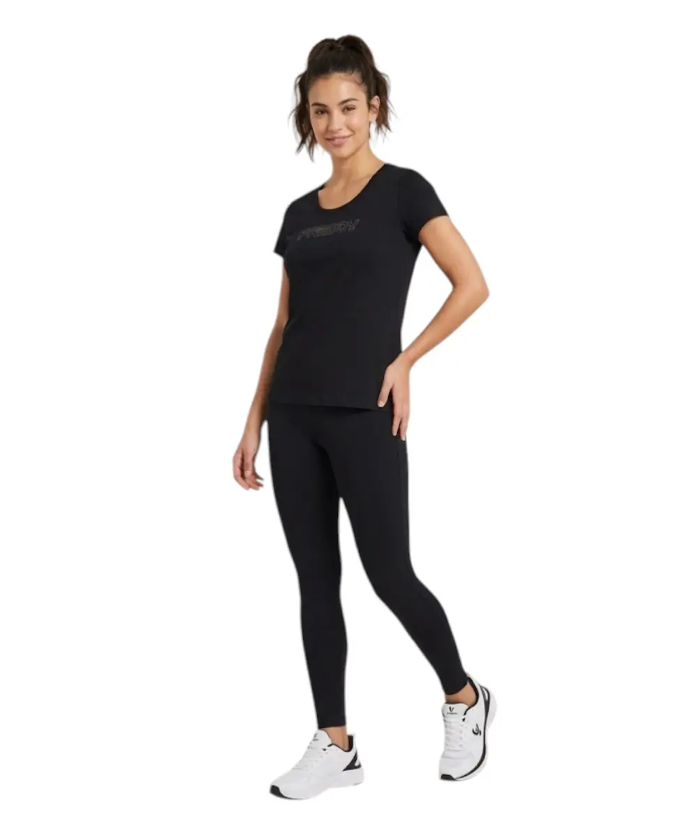Freddy - Γυναικεία Μπλούζα T-Shirt Short-Sleeved S26WCYLT1-N Μαύρο