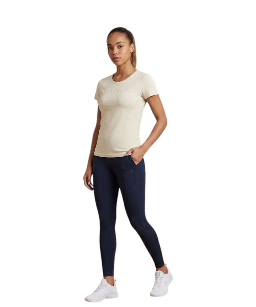 Freddy - Γυναικεία Μπλούζα T-Shirt Short-Sleeved S26WCYLT1-W33 Μπεζ
