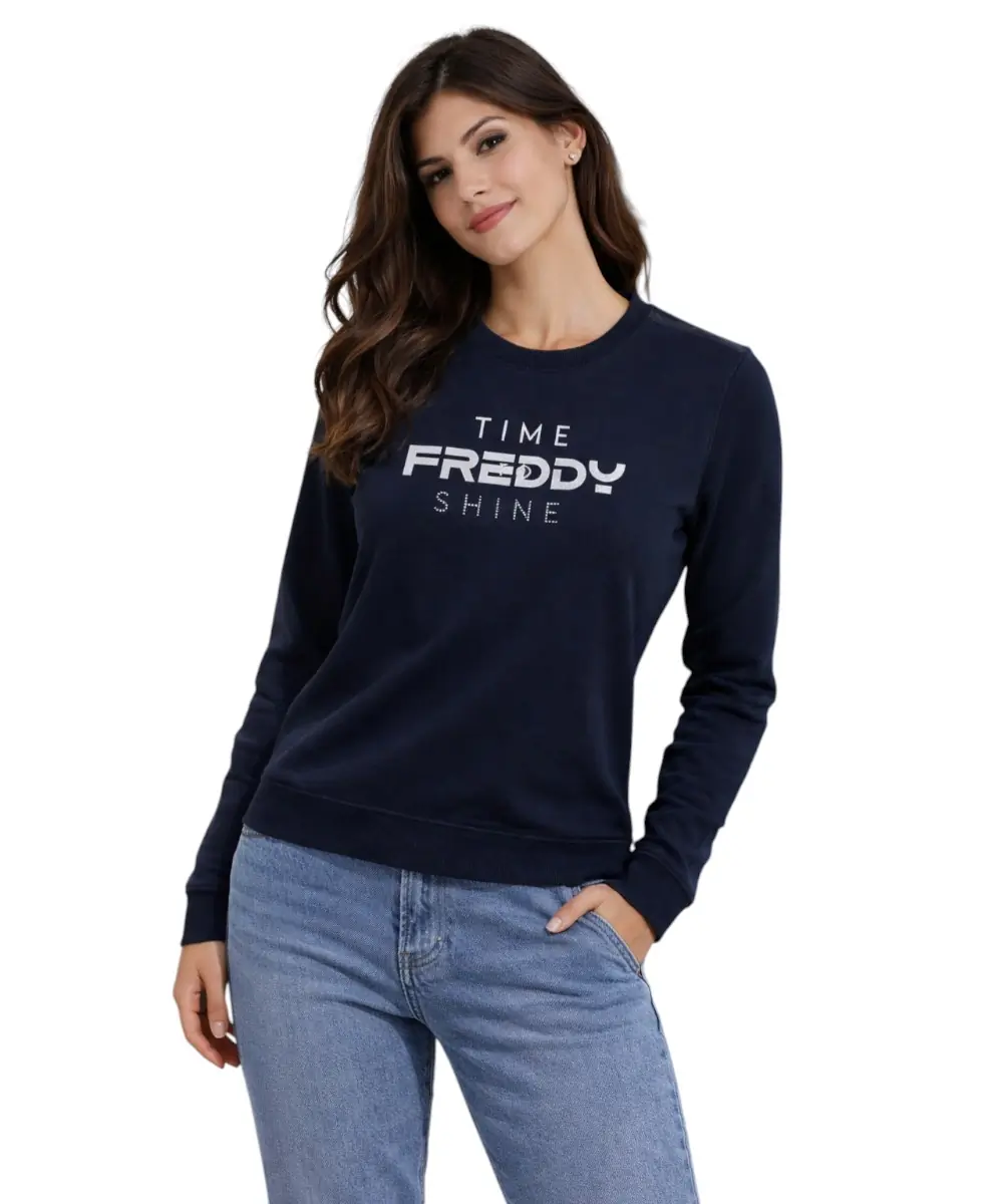 Freddy - Γυναικεία Μπλούζα Φούτερ Time Shine Crew Neck S26WCRS5-B109 Μπλε