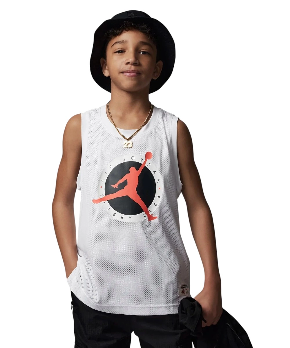 Jordan - Παιδική Αμάνικη Μπλούζα Mj Flight Mvp Mesh Tank 95C341-001 Λευκό