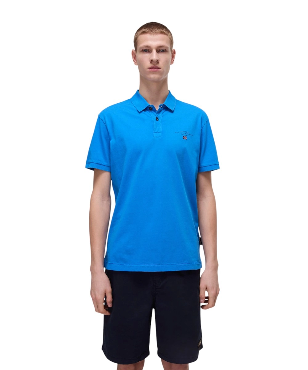 Napapijri - Ανδρική Μπλούζα Κοντομάνικη Polo Elbas Regular Fit NP0A4GB4-B2W Γαλάζιο