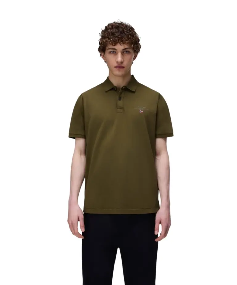 Napapijri - Ανδρική Μπλούζα Κοντομάνικη Polo Elbas Regular Fit NP0A4GB4-G3A Λαδί
