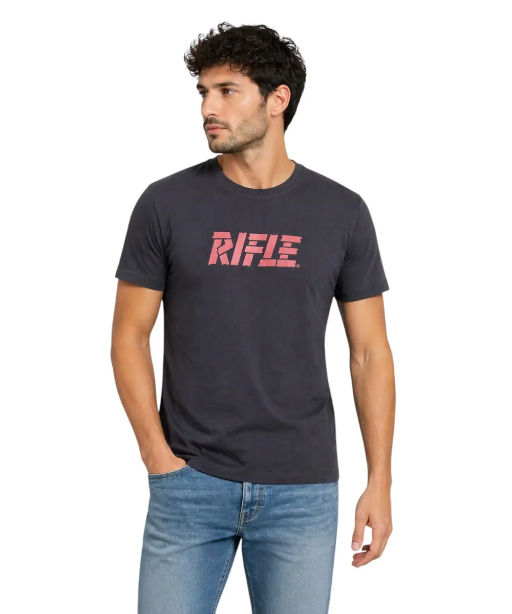 Rifle- Ανδρικό T-shirt RFT001-BLU Μπλε Σκούρο