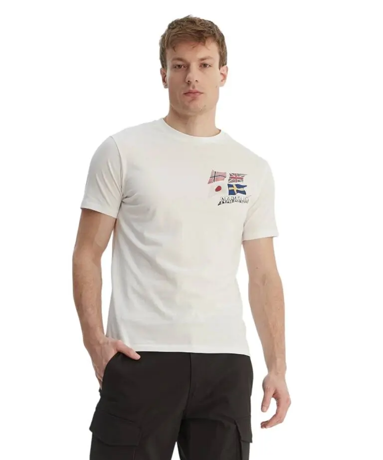 Napapijri - Ανδρικό T-shirt S-Mahsa SS NP0A4FZB-002 Λευκό