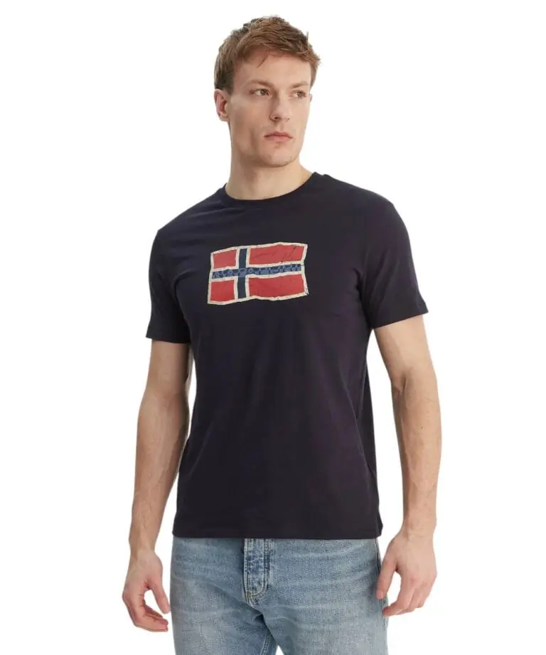Napapijri - Ανδρικό T-shirt S-Mahsa SS NP0A4FZB-176 Μπλε Σκούρο