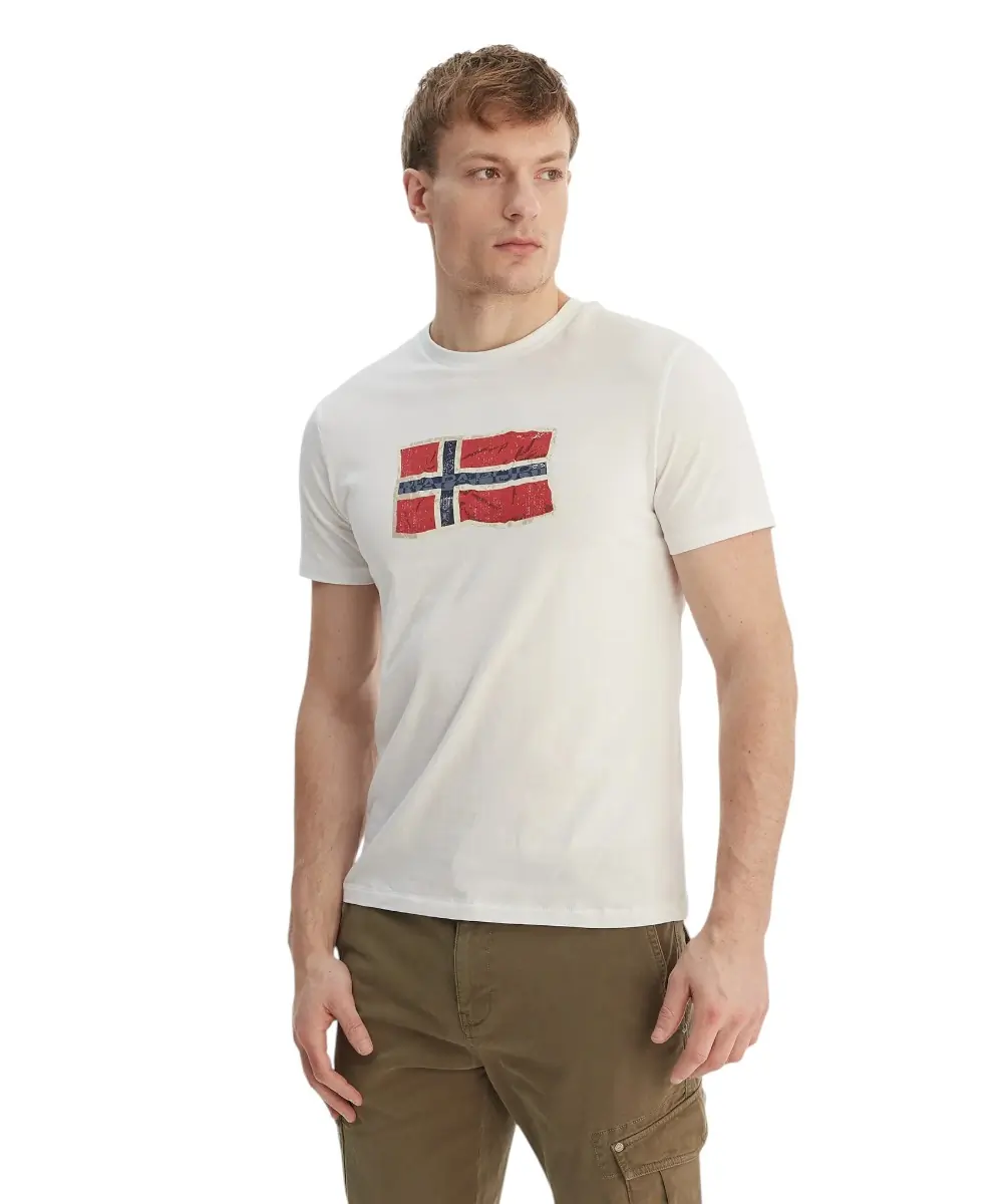 Napapijri - Ανδρικό T-shirt S-Mahsa SS NP0A4FZB-FX1 Λευκό