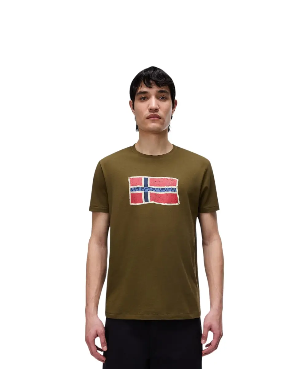 Napapijri - Ανδρικό T-shirt S-Mahsa SS NP0A4FZB-G3A Χακί