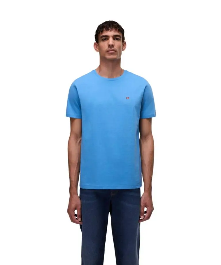 Napapijri - Ανδρικό T-shirt Salis Ss Sum Regular Fit NP0A4H8D-B9A Μπλε Ουρανού
