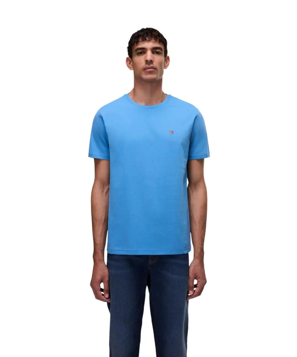 Napapijri - Ανδρικό T-shirt Salis Ss Sum Regular Fit NP0A4H8D-B9A Μπλε Ουρανού