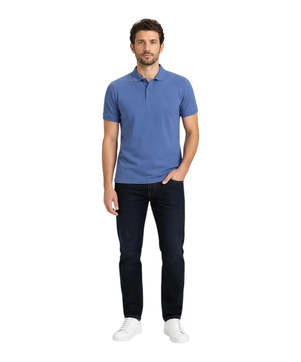 Rifle- Ανδρικό T-shirt Polo RFP249-JEANS Μπλε Ραφ