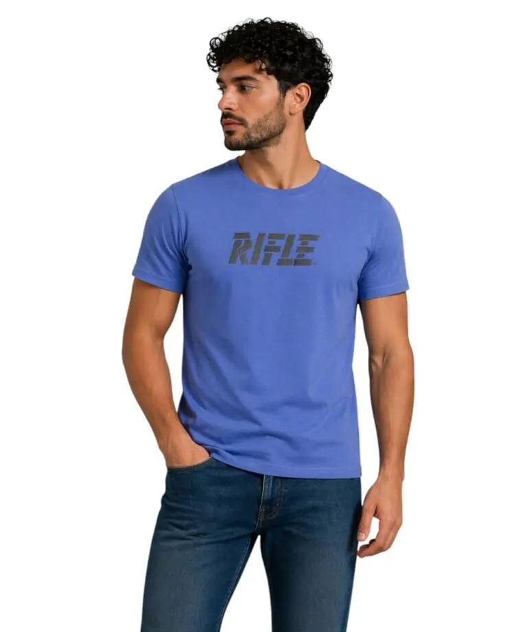 Rifle- Ανδρικό T-shirt RFT001-AZZURR Γαλάζιο