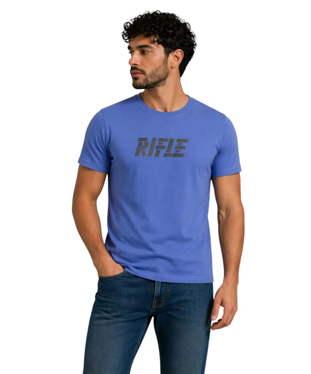 Rifle- Ανδρικό T-shirt RFT001-AZZURR Γαλάζιο