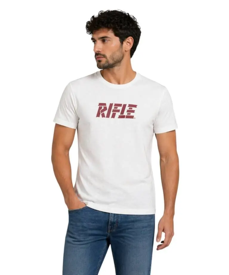 Rifle- Ανδρικό T-shirt RFT001-BIANCO Λευκό