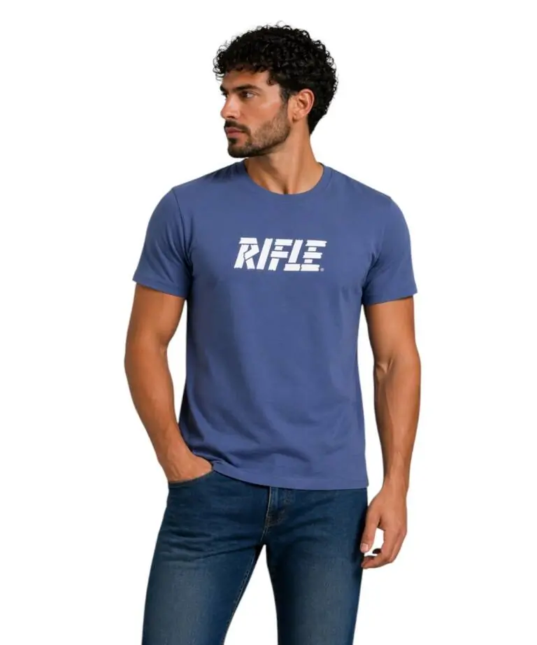 Rifle- Ανδρικό T-shirt RFT001-JEANS Μπλε Ραφ