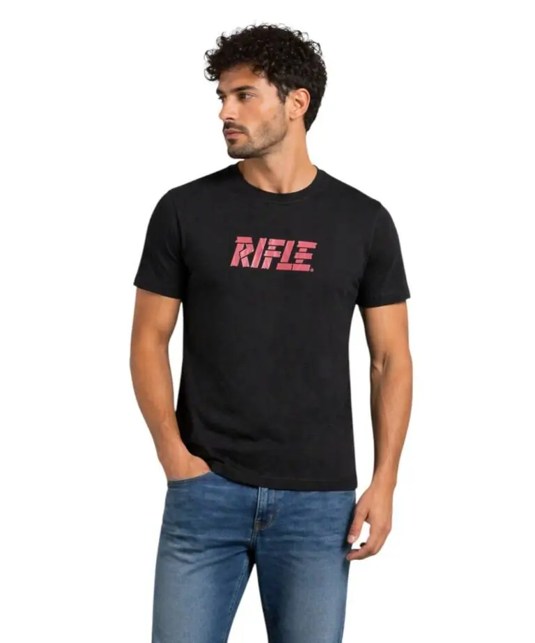 Rifle- Ανδρικό T-shirt RFT001-NERO Μαύρο