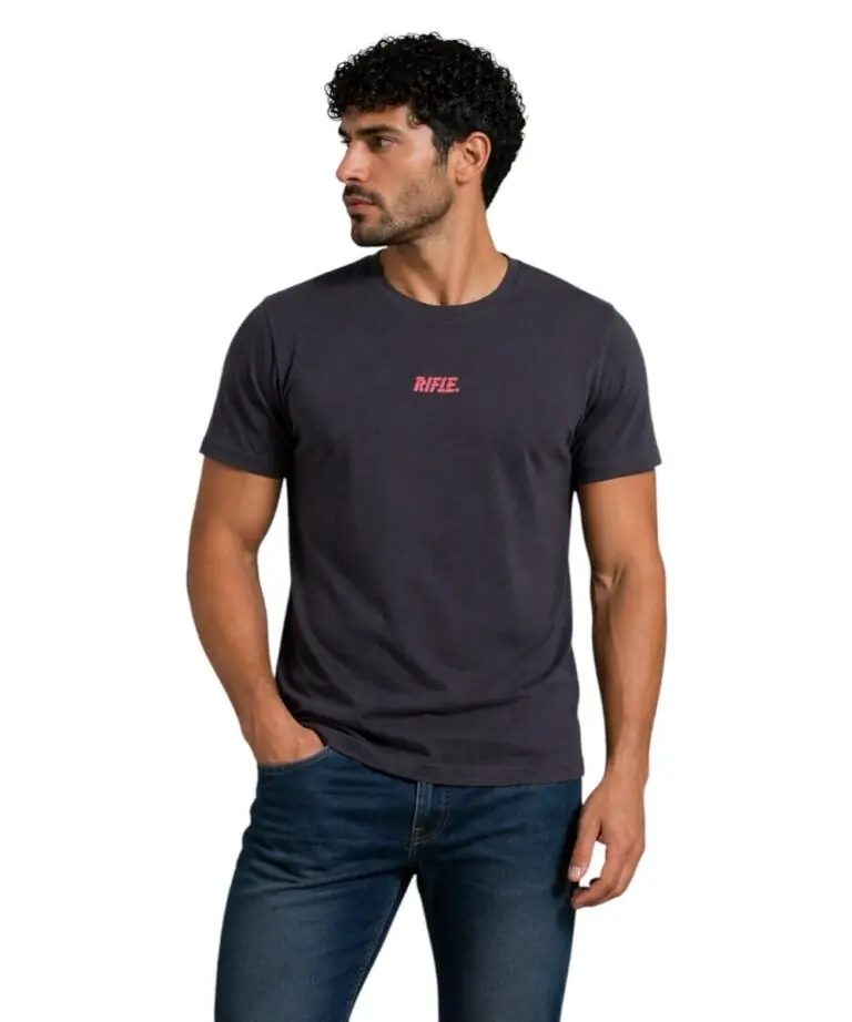 Rifle- Ανδρικό T-shirt RFT002-BLU Μπλε Σκούρο