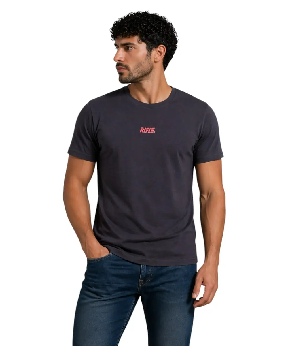 Rifle- Ανδρικό T-shirt RFT002-BLU Μπλε Σκούρο