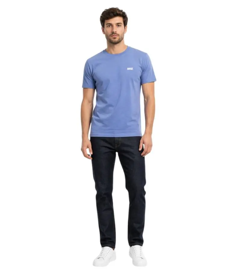 Rifle- Ανδρικό T-shirt RFT002-JEANS Μπλε Ραφ