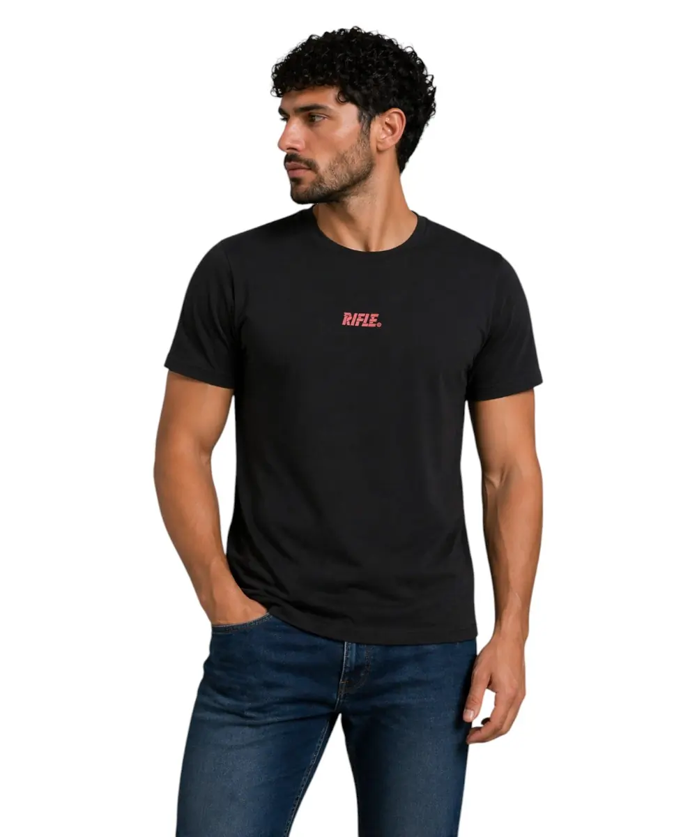 Rifle- Ανδρικό T-shirt RFT002-NERO Μαύρο